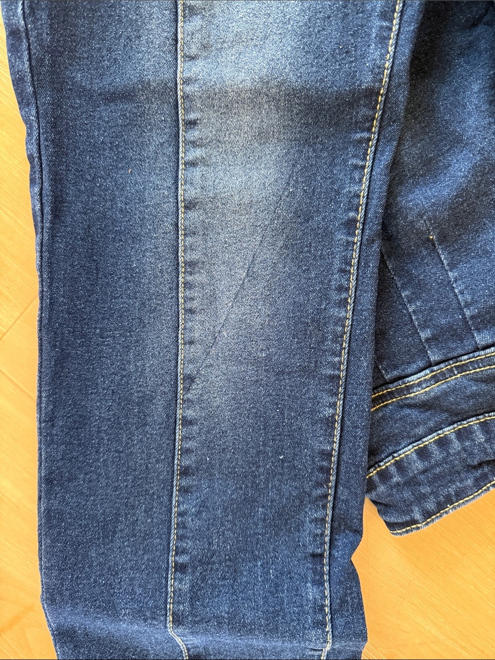 WOMENS HIGH WAIST BUTTON FRONT DARK WASH SKINNY JEANS SIZE 29 EVERYDAY STYLE - Picture 10 of 12
